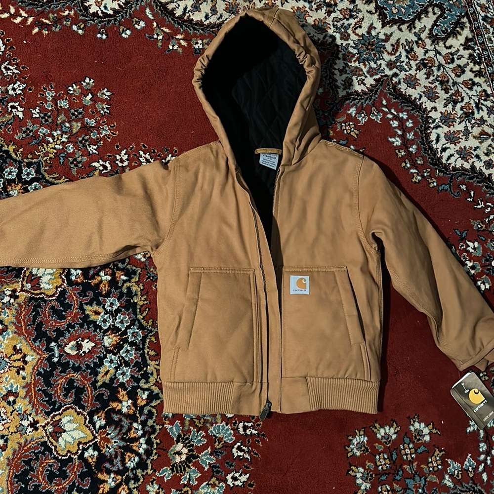Children’s T 4-5 canvass zip jacket fleece lined New with Tags